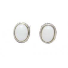 Stud Earrings 925 Sterling Silver Opal Gem Stone Women Handmade Gift C155